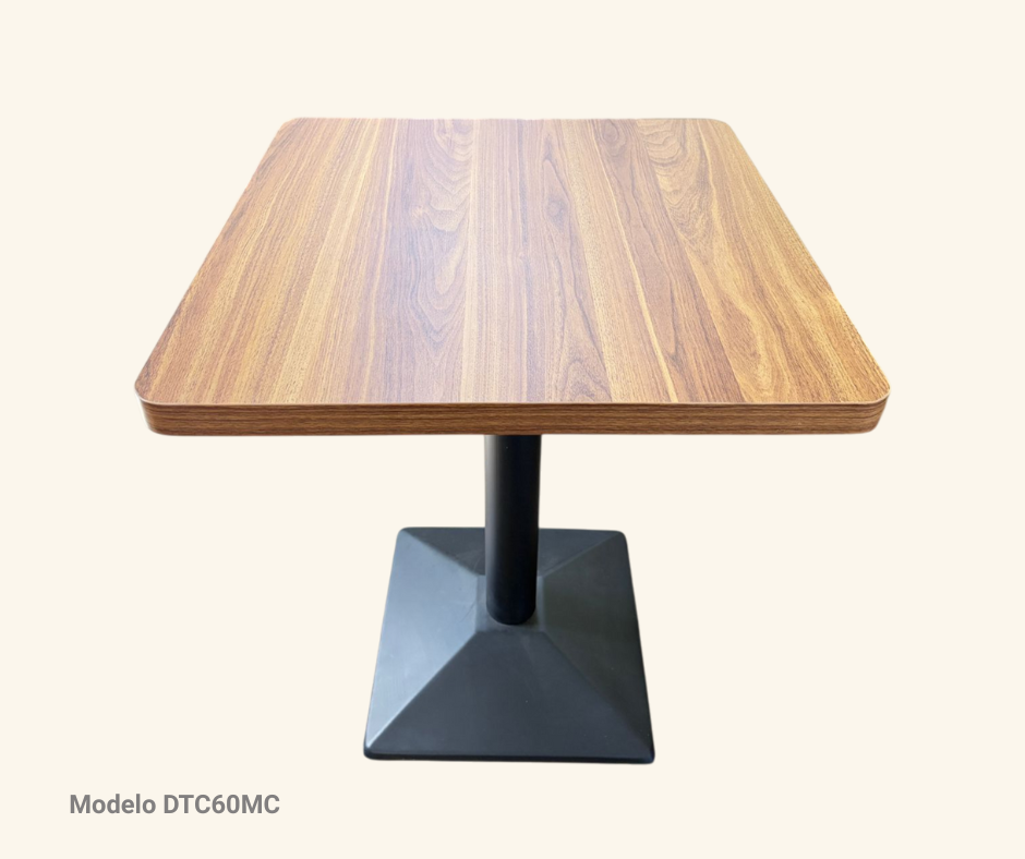 MESA CUADRADA DE 60 CM IMITACIÓN CAOBA