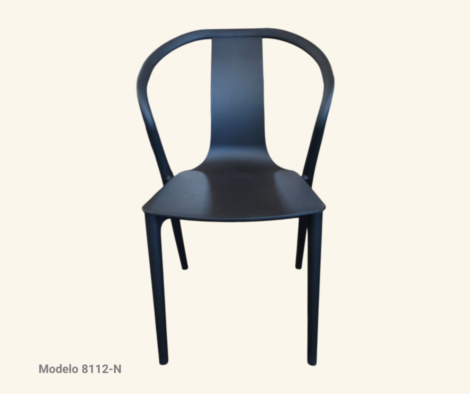 SILLA DE POLIPROPILENO PARA EXTERIORES COLOR NEGRO